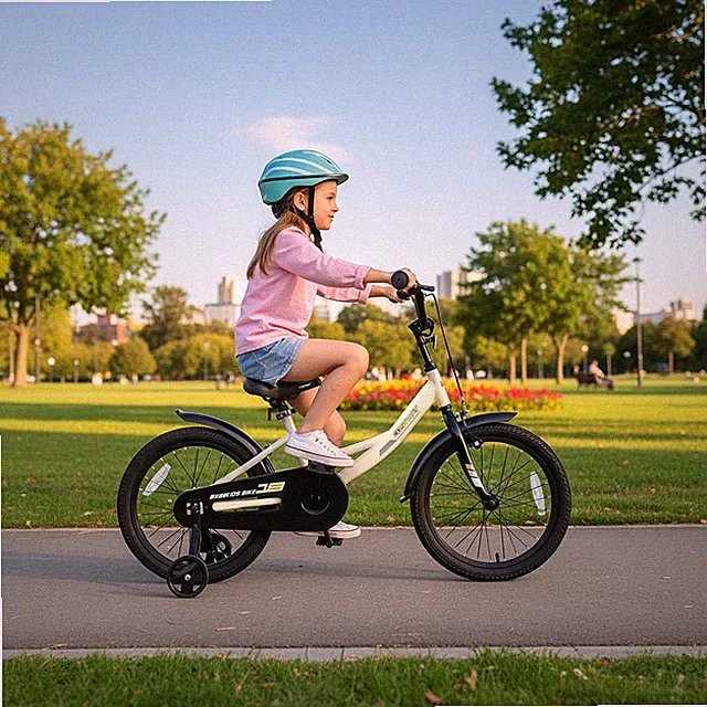 18 Inch Kids Bike w/Training Wheels Dual Brakes Adjustable Seat Handlebar Height