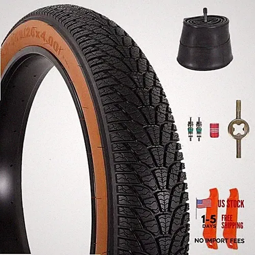 2-Pack 26x4.0 Fat Bike Tire, 26 Inch Mountain 26x4.0-1 Unit Pack Black&Brown