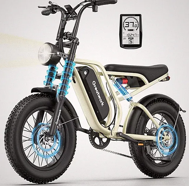20" Fat Tire 48V 25A Electric Bike for Adults 2000W 37MPH Full Suspension UL2849