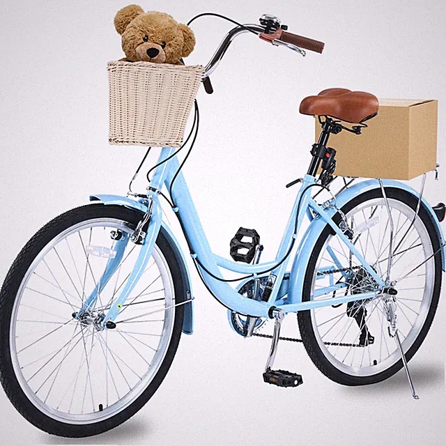 26" Women's 7-Speed Beach Cruiser, Stylish Light Blue & Comfortable Seat