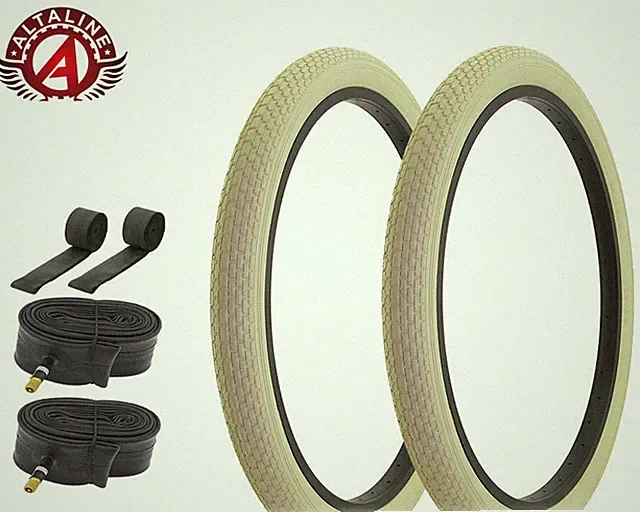 AltaLine Bicycle Tire 24" x 2.125" CLASSIC Mini BRICK Vintage Bike Tread 6pc SET