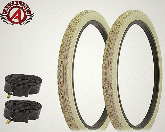 ALTALINE BICYCLE WIRE BEAD TIRES 24x2.125 HEAVY DUTY DIAMOND MANY COLORS W/TUBES