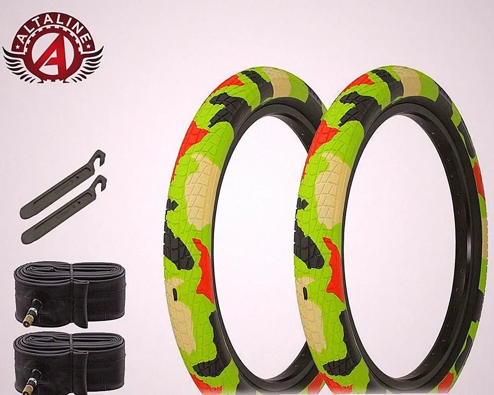 ALTALINE Performance BMX BICYCLE 20x2.35 DURABLE SemiSlick Graphic TIREs 6PC SET