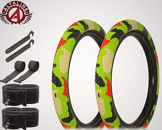 ALTALINE Performance BMX BICYCLE 20x2.35 DURABLE SemiSlick Graphic TIREs 8PC SET