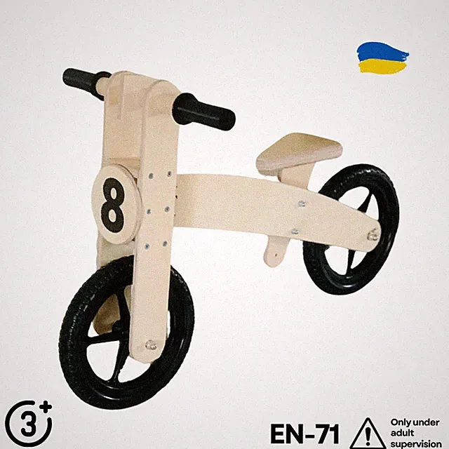 Baby Balance Bike made of plywood StrideStar