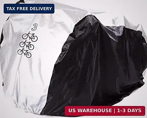 Bike Cover Outdoor Storage Waterproof Bicycle Cover for 3 Bike Heavy Duty Protec