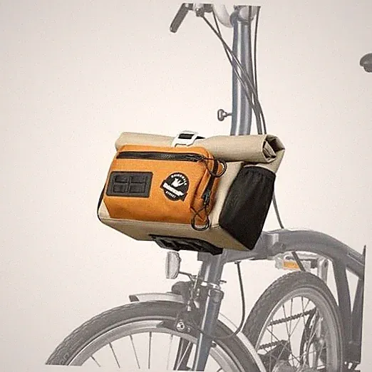 Bike Handlebar Bag for Brompton Folding Bike Quick Release Bicycle Front Khaki