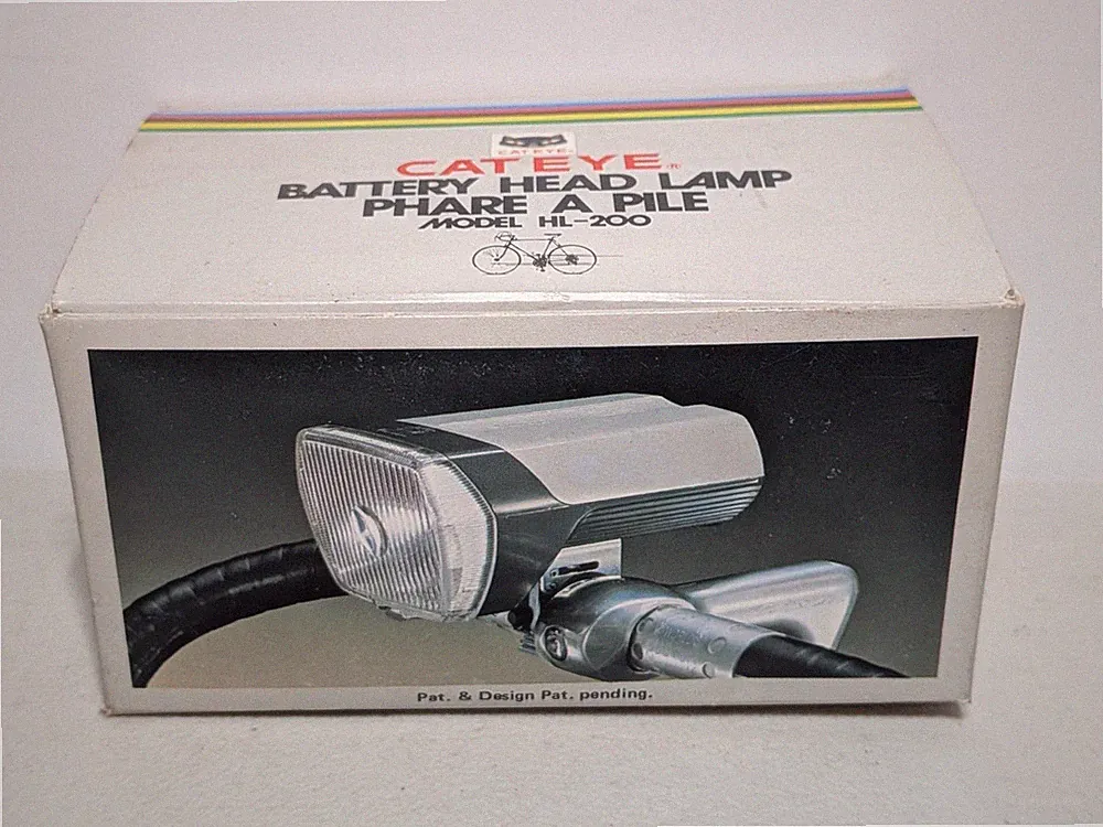 Cateye Battery Head Lamp Model HL-200 70s 80s Japan Touring Bike New in Box