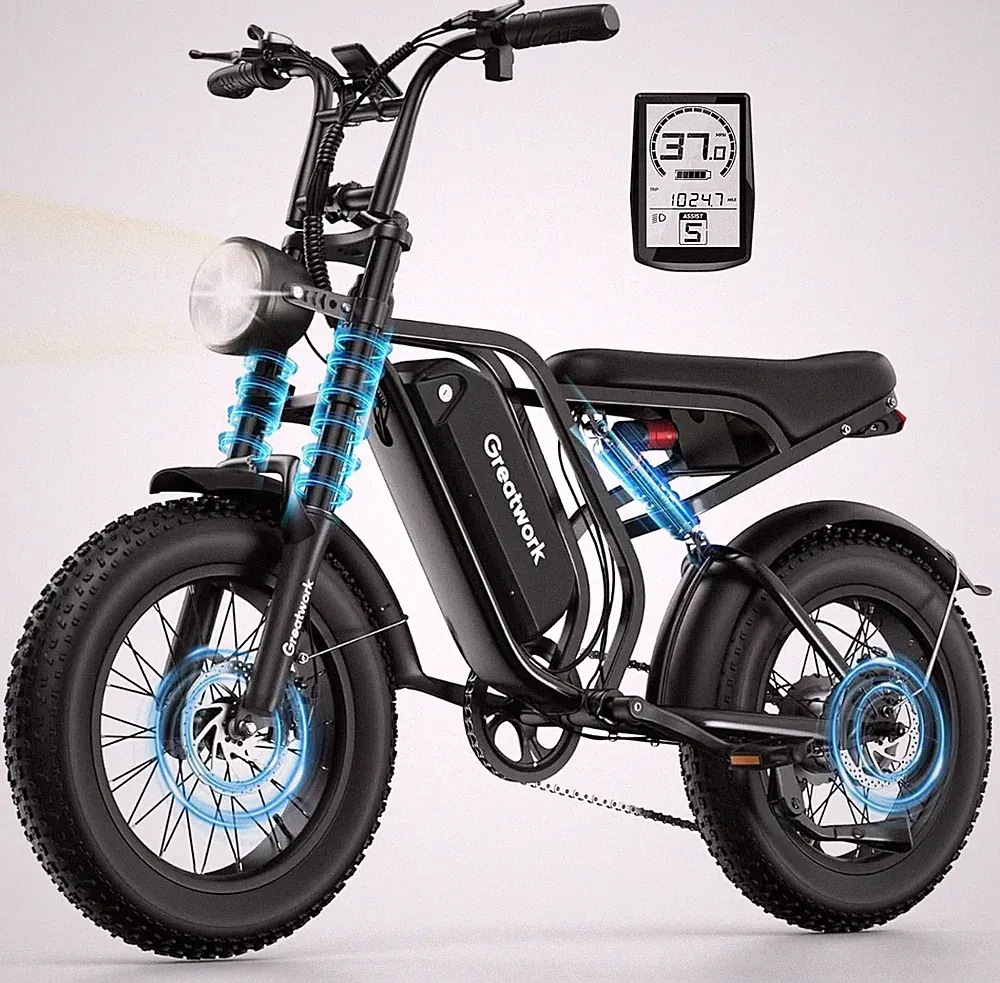 Electric Bike for Adults 2500W 37MPH Mountain Bicycle 48V25Ah 20" Off Road Tires