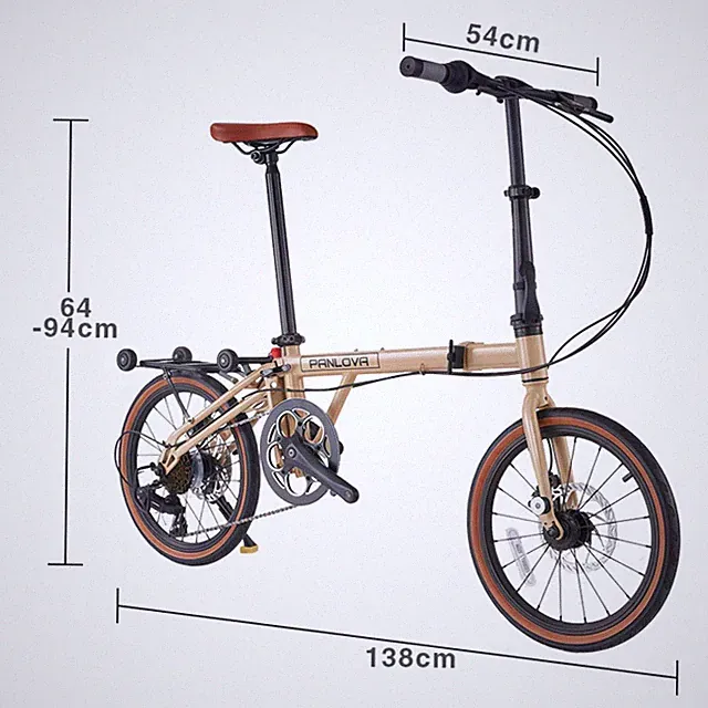 Folding Bike Lightweight 7-Speed Bike Comfortable Saddle for Travel, Students
