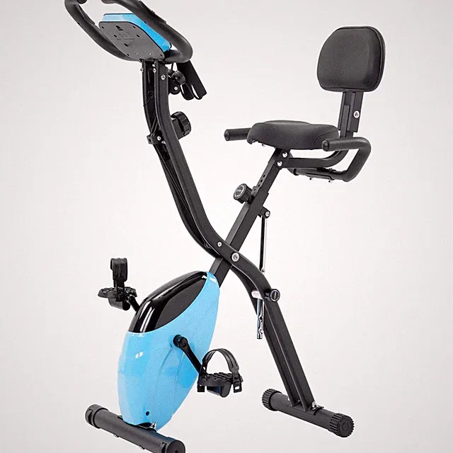 Folding Exercise Bike Fitness Upright And Recumbent X-Bike With 10-Level Resista