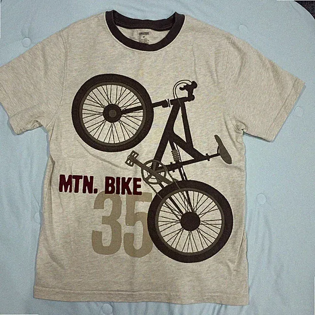 Gymboree Boys Mountain Bike Beige Short Sleeves Top Size 10