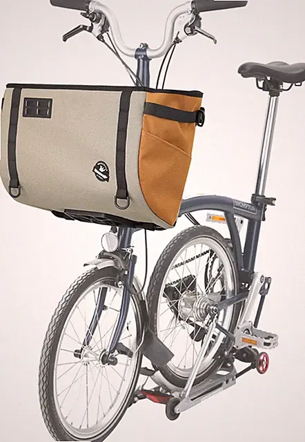 Large Capacity Folding Bike Front Basket Bag with Quick Release & Laptop Pocket