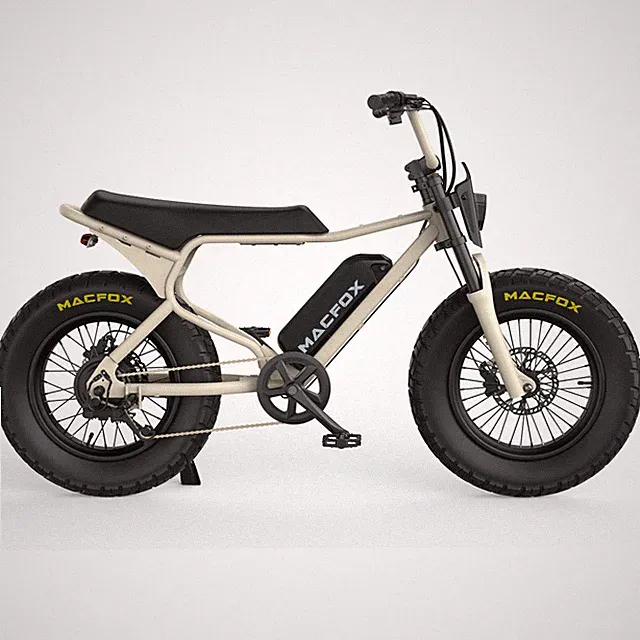 MACFOX X7 Electric Bicycles 500w 20 in Fat Tire E-Bike Backlit 25mph - Beige