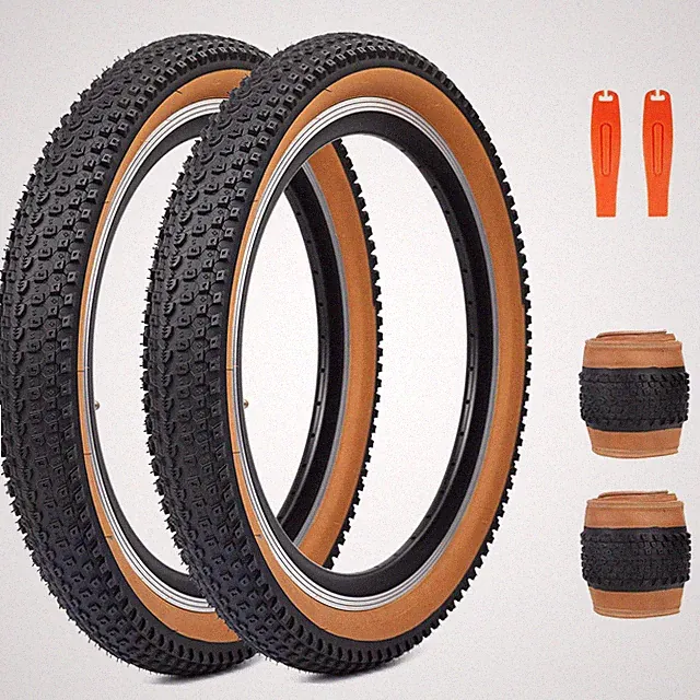 MEGHNA Mountain Bike Tire 24 inch 24 x 2.125 inch, Brown Wall - 2 Tires