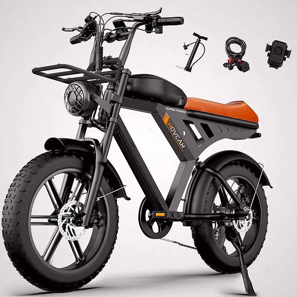Movcan V30 Electric Bike 1000W 28mph 48V 15.6Ah 20" Fat Tire for Adults