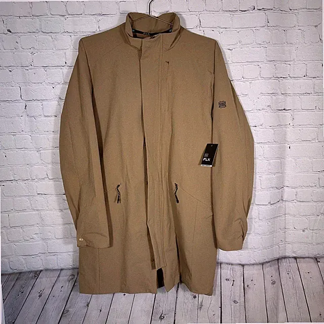 NEW FLX Urban Commuter Jacket Mens Medium Tan Khaki Wind Resistant Wicking