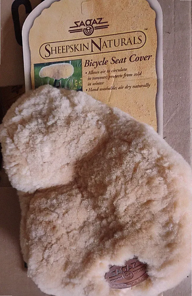 New Genuine /Real Sheepskin Bicycle Seat Cover, bike Rare,vintage .FREE SHIPPING