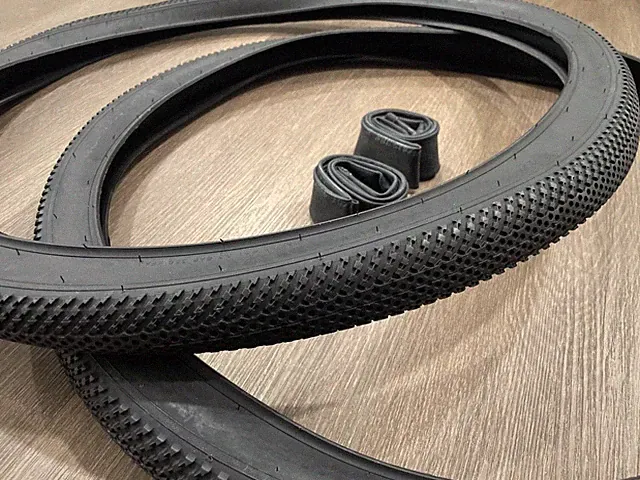 PAIR of 2 Black 29" BMX Waffle pattern Bicycle Modern Tires & Tubes 29x2.125