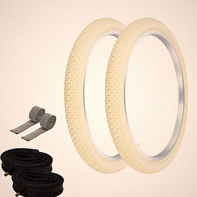 PRO+ TIRES 24 x 2.125 CREAM G-5009 W/ HEAVYDUTY TUBES & RIM STRIPS