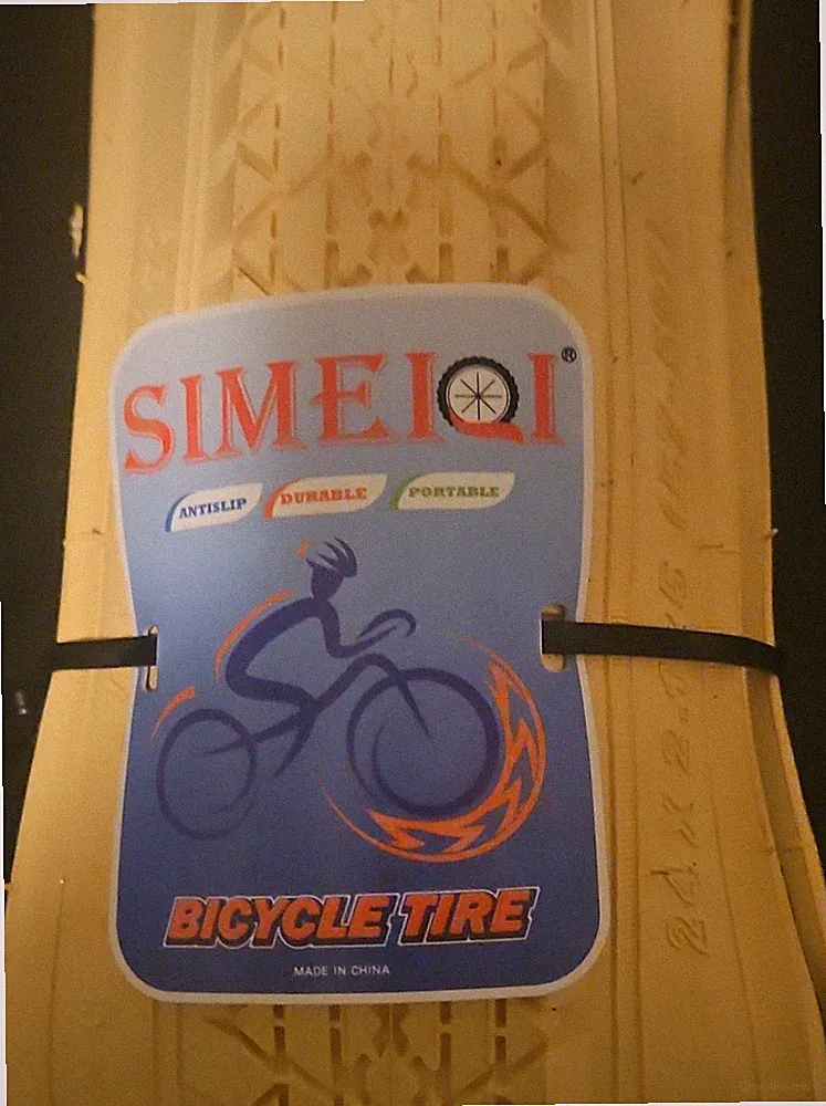 SIMEIQI 24 x 2.125 Beige Bicycle Tire Antislip Durable Portable Rubber Universal