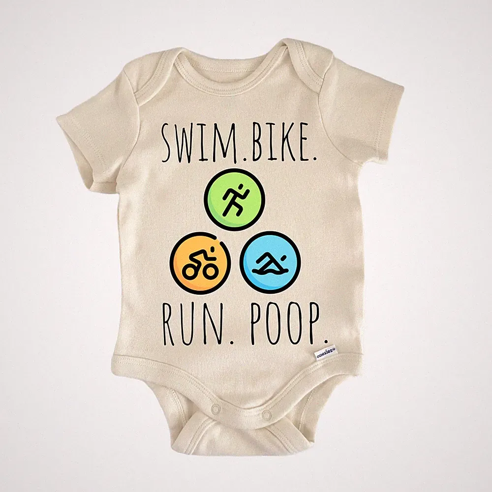 Swim Bike Run Triathlon Newborn Baby Onesie® Bodysuit