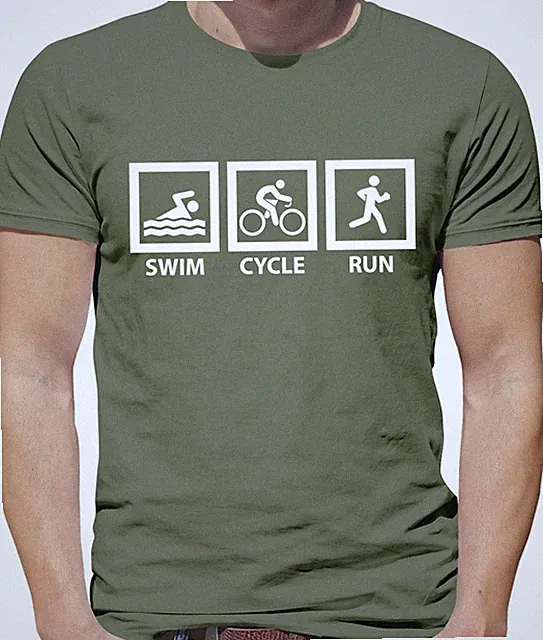 Swim Cycle Run - Mens T-Shirt - Fitness Triathlon Bike Cycling Swimmer Love