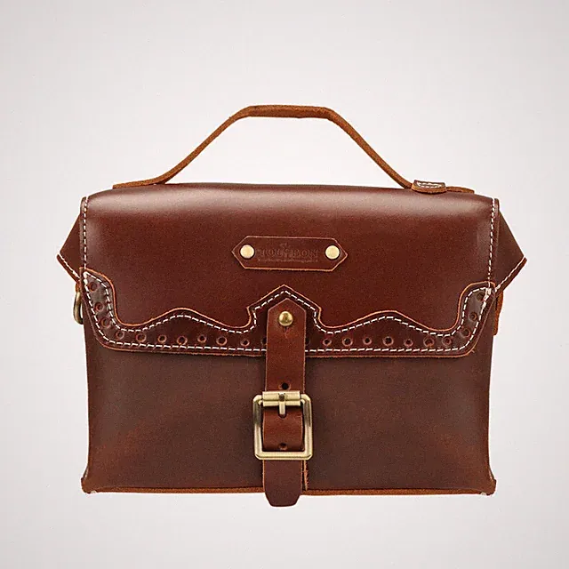Tourbon Retro Leather Bike Handlebar Bag Front Bicycle Frame Case Mini Pad Pack