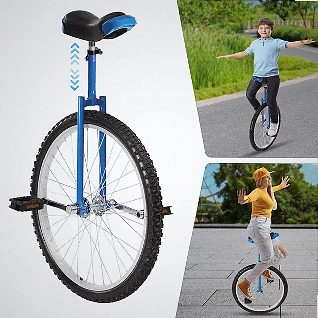 Unicycle with Excellent Steel Frame One Wheel Bike Adjustable Height for Outdoor