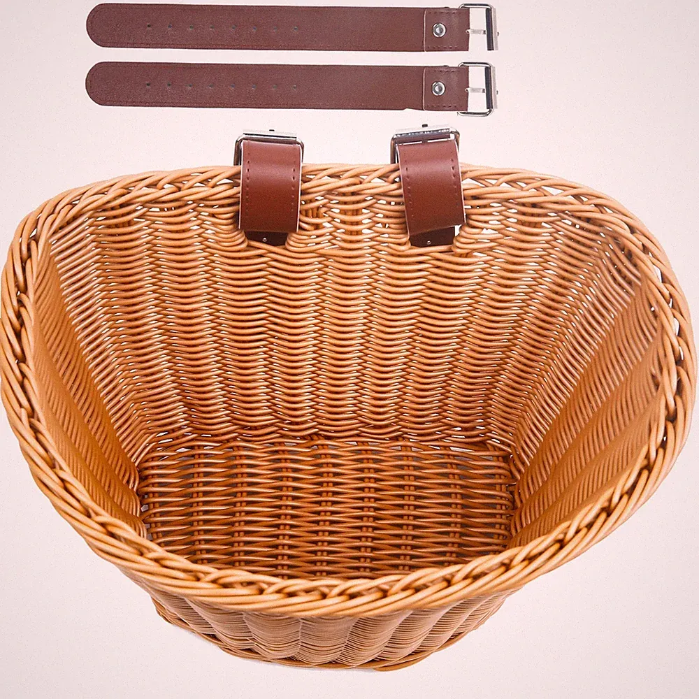 Waterproof Front Bike Basket: Multi-Use, D-Shape Handlebar Storage - Brown