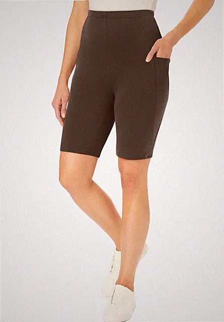 Woman Within Plus Size Stretch Cotton Pocket Bike Short