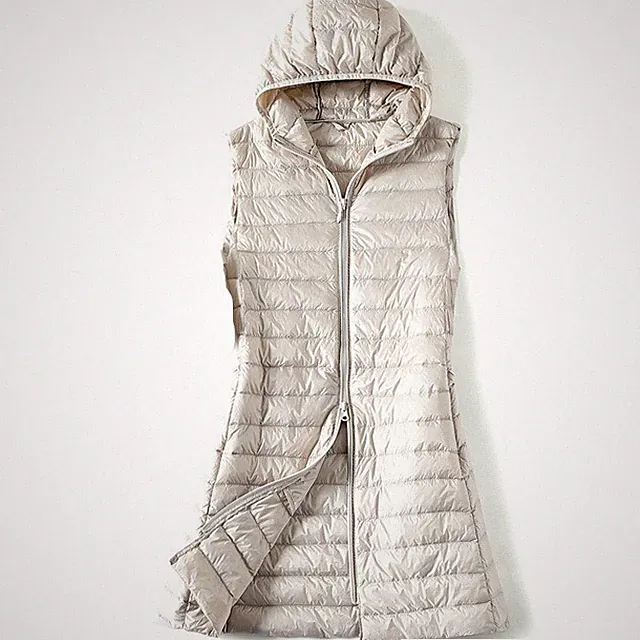 Women Packable Ultralight Long Down Jacket Winter Puffer Parka Coats Vest Warm