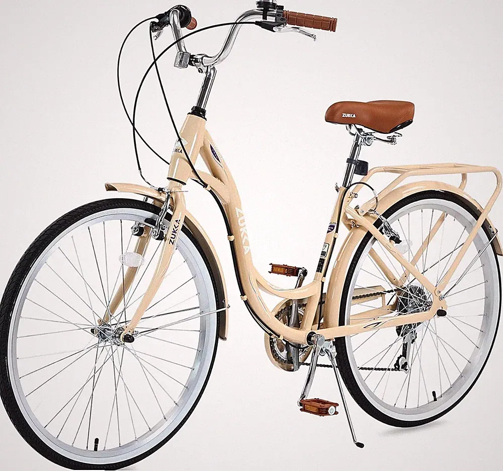 ZUKKA Beach Cruiser Bike for Women, 26 Inch Bikes for Women, 7 Speed Ladies Bike
